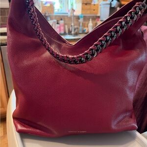 Rebecca Minkoff Dark Red Shoulder Bag with Chain Strap